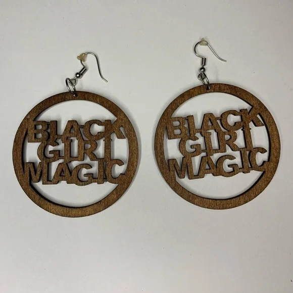 K) Set of 3 Black Girl Earring - Picture 3 of 9